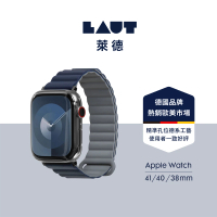【LAUT 萊德】Apple Watch 38/40/41mm 撞色矽膠錶帶-藍