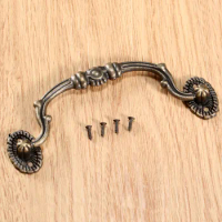 1Pc Antique Bronze Furniture Drawer Bookcase Jewelry Wooden Box Cabinet Pulls Handle Kitchen Cupboard Knobs and Handles 12*5.3cm