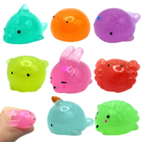8Pcs Random Animals Kawaii Squishies Mochi Squishy Toys Mini Stress Relief Toys for Kids Party Favors Classroom Prizes Gifts