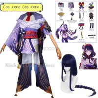 Genshin Anime Cosplay Raiden Shogun Anime Cosplay Costume Uniform Raiden Shogun Wig Chinese Style Game Anime Cosplay
