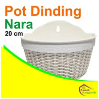 Pot Dinding Nara 18 & 20 cm plastik keranjang rotan coklat putih hitam tembok pohon bulan phalaenops