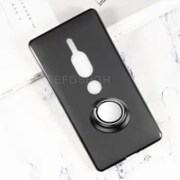 For SONY Xperia XZ2 Premium H8116 H8166 XZ2P Back Ring Holder Bracket TPU Soft Silicone Phone protect Case Anti falling shell