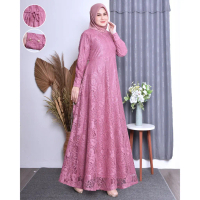 Gamis Burkat Premium Free Masker dan Busui-Baju Seragam Kondangan-Jumbo Dres Pesta Wanita Gamis Burk