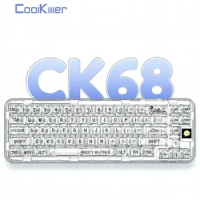 CoolKiller CK68 Tri-Modes Wireless Gasket Mechanical Keyboard RGB Backlit Hot Swappable Gaming Keyboard With Aluminium Case