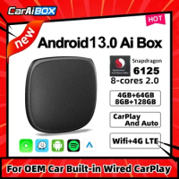 CarAiBOX Android 13.0 CarPlay Ai Box Qualcomm 6125 8-Core CPU Wireless Carplay Android auto For Toyota Volvo VW Kia Benz MG