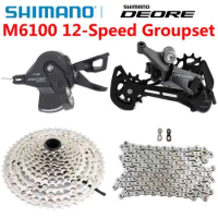 NEW SHIMANO DEORE M6100 12s Groupset Mountain Bike M6100 Shifte SGS Rear Derailleur 10-51T Cassette M6100 Chain Bicycle Parts