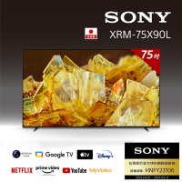 SONY 索尼 BRAVIA 75型 4K HDR Full Array LED Google TV 顯示器 XRM-75X90L