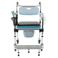 4 in 1 Multifunctional Aluminum Bath Chair Commode Chair Wheel Chair Ordinary Sofa Chair