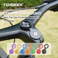 TOSEEK MTB Handlebar Integrated Headset Cap Cover With Computer Mount For Garmin Bryton Wahoo Bicycle Computer Accessories