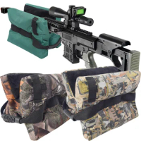Tactical Military Green Camouflage Unfilled Front Rear Shooting Sandbag Rifle Support Bench Rest Rack Pouch for Hunting Sniper