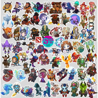 65pcs Dota 2 Stiker Anime Game Online