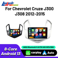 2Din Android Carplay Android Auto Wireless For Chevrolet Cruze J300 2012-2015 Multimedia Automotive Car Radio Android 13 Auto