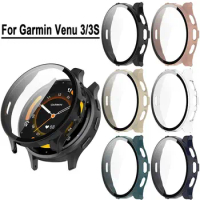 PC+Tempered Protective Case New Full Cover Watch Screen Protector Hard Smart Cover Shell for Garmin Venu 3/3S Smart Watch