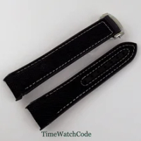20mm watch band rubber strap mix cloth butterfly clasp