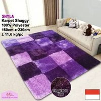 Karpet shaggy bulu tebal alas lantai permadani ruang tamu tidur modern 160 cm x 230 - NMs Purple SFL