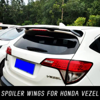 For 2016-2020 Honda VEZEL Hatchback Rear Roof Trunk Lid Boot Spoiler Wings Car Glossy Black Carbon Exterior Tuning Accessories