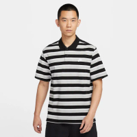 【NIKE 耐吉】上衣 男款 短袖上衣 POLO衫 運動 AS M NK CLUB STRIPE POLO 黑灰白 FN3897010