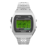 Jam Tangan Unisex Timex T80 TW2V74200 Digital Dial Stainless Steel Strap Silver
