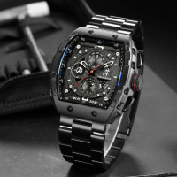 DISKON jam tangan Evans Jayden Jam Tangan Pria 9554-1 Rantai Stainless Steel Kaca Sapphire Chrono