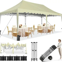 10x20 Pop Up Canopy Tent for Parties Easy Up Canopy Tent for Backyard Waterproof Outdoor Gazebo for Wedding Event Patio