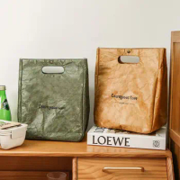 DuPont Paper Lunch Bag Portable Tote Bag Shopping Bag Thermal Insulation Waterproof Paper Bag Organizers Storage Bag