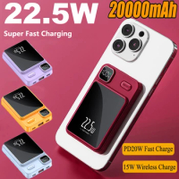 22.5W Power Bank 20000mAh Magnetic Super Fast Charging Qi PD20W Wireless Charger Powerbank for iPhone 14 Samsung Huawei Xiaomi