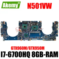 G501V for ASUS N501VW G501VW G60V UX501V UX501VW Laptop Motherboard N501V Mainboard with I7-6700HQ CPU 8GB-RAM GTX960M GTX950M