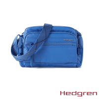 【Hedgren】INNER CITY系列 RFID防盜 雙側袋 側背包(摺紋藍)