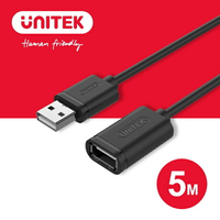 【樂天限定_滿499免運】UNITEK USB2.0資料傳輸延長線-5M (Y-C418GBK)