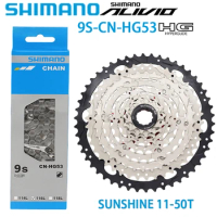 SHIMANO ALIVIO 9 Speed CN-HG53 Chain For MTB Mountain Gravel Bike SUNSHINE 9V 11-40/42/48/50T Cassette Sprocket