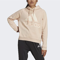 Adidas W Big Logo Hd [HB5107] 女 連帽上衣 帽T 運動 訓練 休閒 亞洲版 舒適 粉米