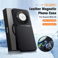 Leather Magnetic Shockproof Case For Huawei Mate 60 Pro Full Camera Lens Protect Back Cover For Huawei Mate 50 Pro Mate60 Coque