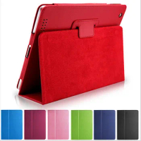 Luxury Style Stand Design Leather Flip Cover Case for apple ipad 2 ipad3 tablet Smart Cover for iPad 4 Tablet case Bags+film