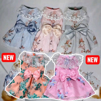 [Migo Design LIMITED EDITION 97] Baju Dress Kucing/Anjing Sifon Wolfis Batik Motif Bunga Renda Air L