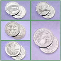 1 oz 2015 Australian Koala + Kookaburra +Koala + Wedge Tailed Eagle + Spider Silver Coin Copy Not Magnetic Handicraft Collection