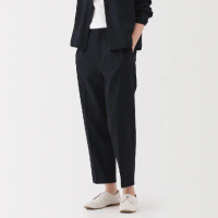 【MUJI 無印良品】女透氣彈性泡泡紗錐形褲(共4色)