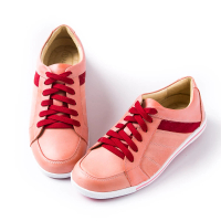 【ALAIN DELON】真皮綁帶女休閒鞋A75212(2色   棕色   粉色)