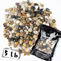 Pebbles Polished Gravel Natural Polished Mixed Color Stones Small Decorative River Rock Stones 2 Pou