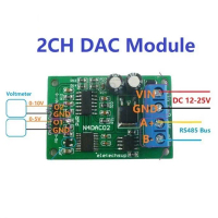 N4DAC02 RS485 to Voltage Analog Converter DAC PWM 2 Ch Modbus Module