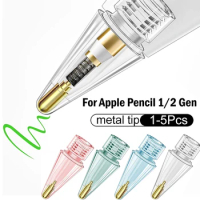 For Apple Pencil Tips Colorful Transparent Spare Nib Replacement Tip For Apple Pencil 1st 2nd Gen Stylus Pen Upgrated Metal Tips
