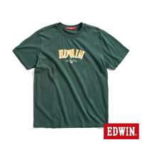 EDWIN 積木LOGO短袖T恤-男款 墨綠色