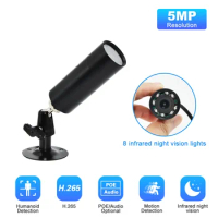 5MP Mini IP POE Camera P2P POE Onvif Cameras 3.6mm Lens Bullet Metal Small Ip Camera Home Security Surveillance Night Vision