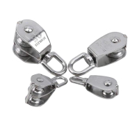 Stainless Steel Pulley M15/M25 Single/Double Wheel Swivel Lifting Rope Pulley Set Lifting Wheel Tools Wire Rope Crane Pulley