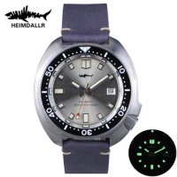 Heimdallr Men's Titanium Turtle 6105 Diver Watch Black Dial Sapphire Ceramic Bezel Automatic Movement 200m Water Resistant Lume