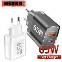 USB PD Charger Fast Charging 65W Type C Power Adapter GaN QC 3.0 For iphone Xiaomi 13 pro Samsung Huawei Mobile Phones Adapter
