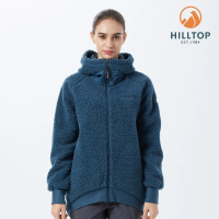 【Hilltop 山頂鳥】Weather Proof Fleece 女款保暖搖粒絨連帽刷毛外套 PH24XFK3 藍綠