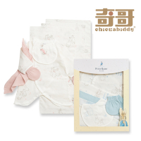奇哥 比得兔 天絲泡泡紗蝴蝶兔裝/連身衣8件組禮盒 3-6個月 (兔裝+手套+紗布手帕x2+紗布澡巾x2+紗布口水巾 附提袋)