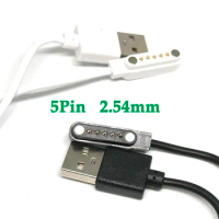 Universal Smart Watch Magnetic Charging Cable 2.54mm 5Pin Space USB 2.0 Male to 5P Magnetic Charger Cord Y95 KW18 KW88 KW98 DM