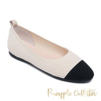 【Pineapple Outfitter】FANTASIA 可愛針織圓頭娃娃鞋(米杏色)
