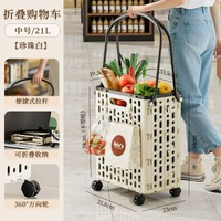 餸籃子多功能手推車小拖車摺疊家用購物車拿快遞小推車買餸小拉車